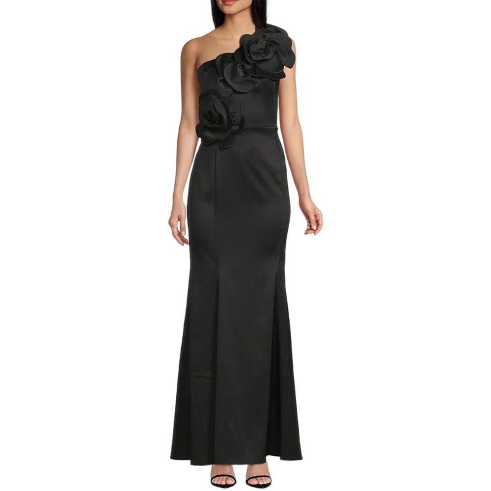 Shani Womens One-Shoulder Maxi Dress